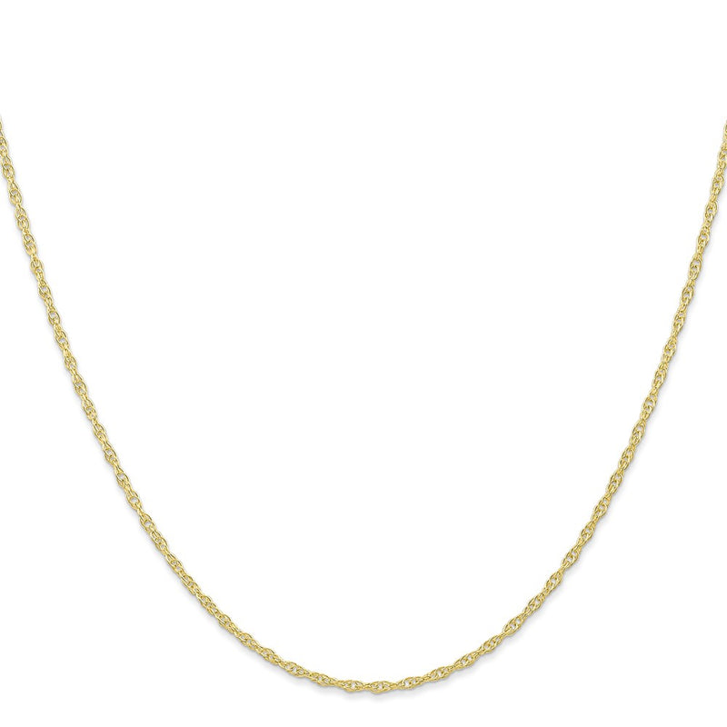 24 Inch 10K Yellow Gold 1.35mm Carded Cable Rope Chain Necklace