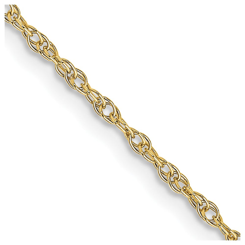 24 Inch 10K Yellow Gold 1.35mm Carded Cable Rope Chain Necklace
