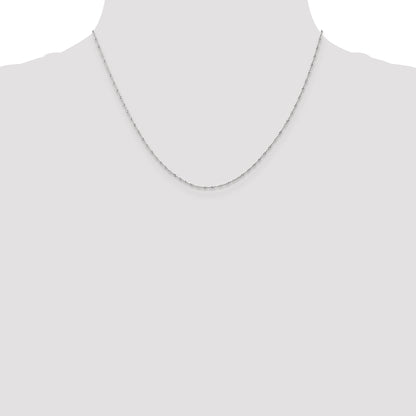 10K White Gold 1mm Carded Singapore Chain