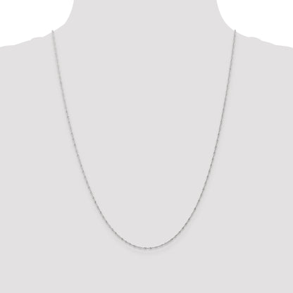 10K White Gold 1mm Carded Singapore Chain