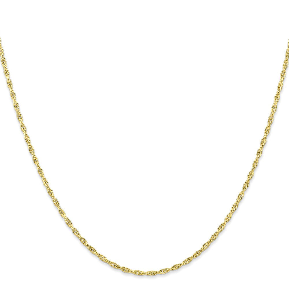 18 Inch 10K Yellow Gold 1.55mm Carded Cable Rope Chain Necklace