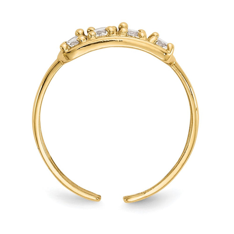10K Yellow Gold 10K Cz Toe Ring