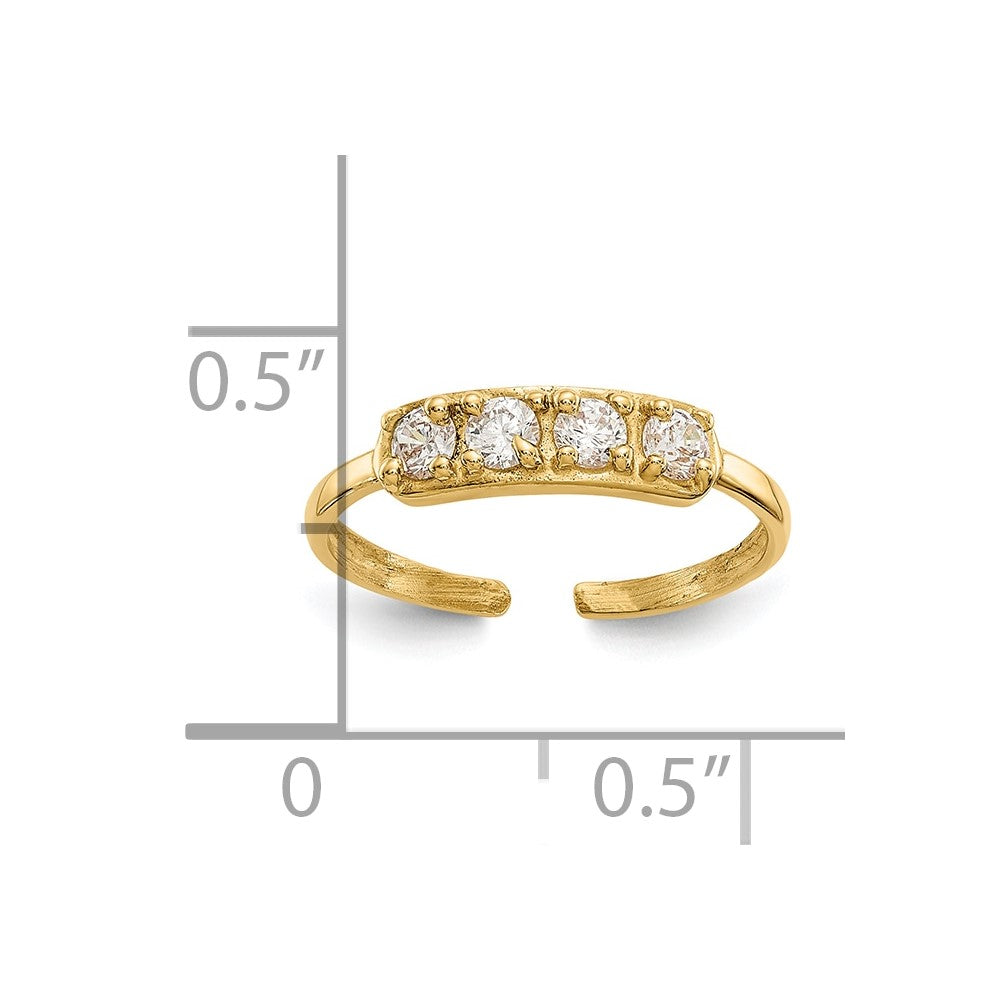 10K Yellow Gold 10K Cz Toe Ring