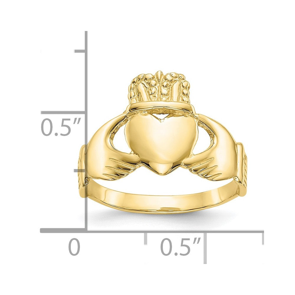 10K Yellow Gold Ladies Claddagh Ring