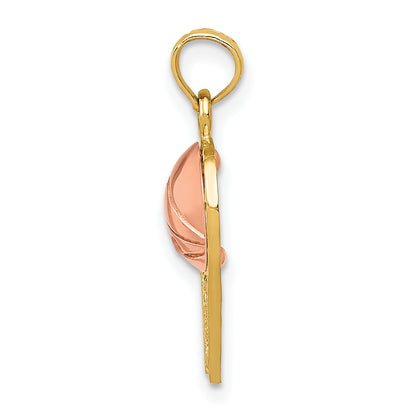10K Two-Tone Basketball Hoop With Ball Pendant