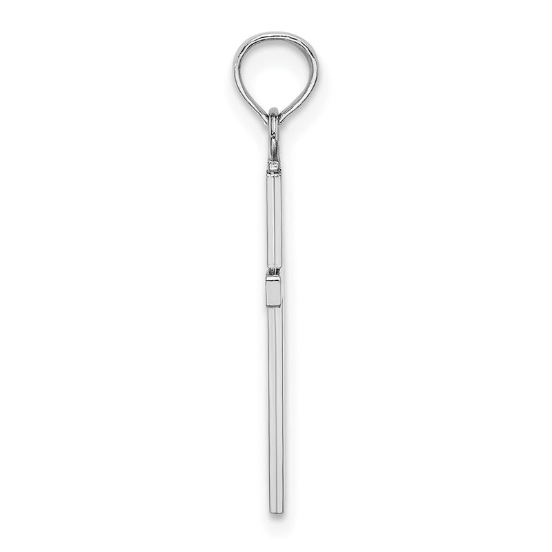 10K White Gold 3-D Cross Pendant