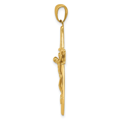 10K Yellow Gold Satin Finish Crucifix Pendant