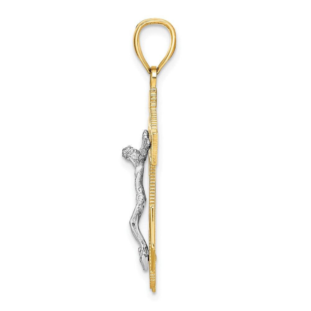 10K Two-Tone Mariner'S Crucifix Pendant