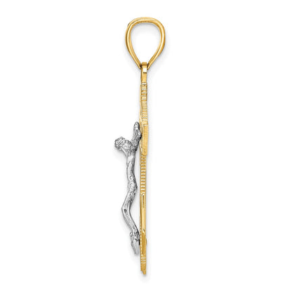 10K Two-Tone Mariner'S Crucifix Pendant