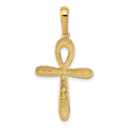 10K Yellow Gold Ankh Cross Pendant