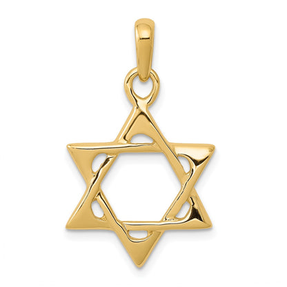 10K Yellow Gold Star Of David Pendant