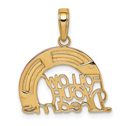 10K Two-Tone Y&Rose Gold W/Rhodium Follow Your Dreams Rainbow Pendant