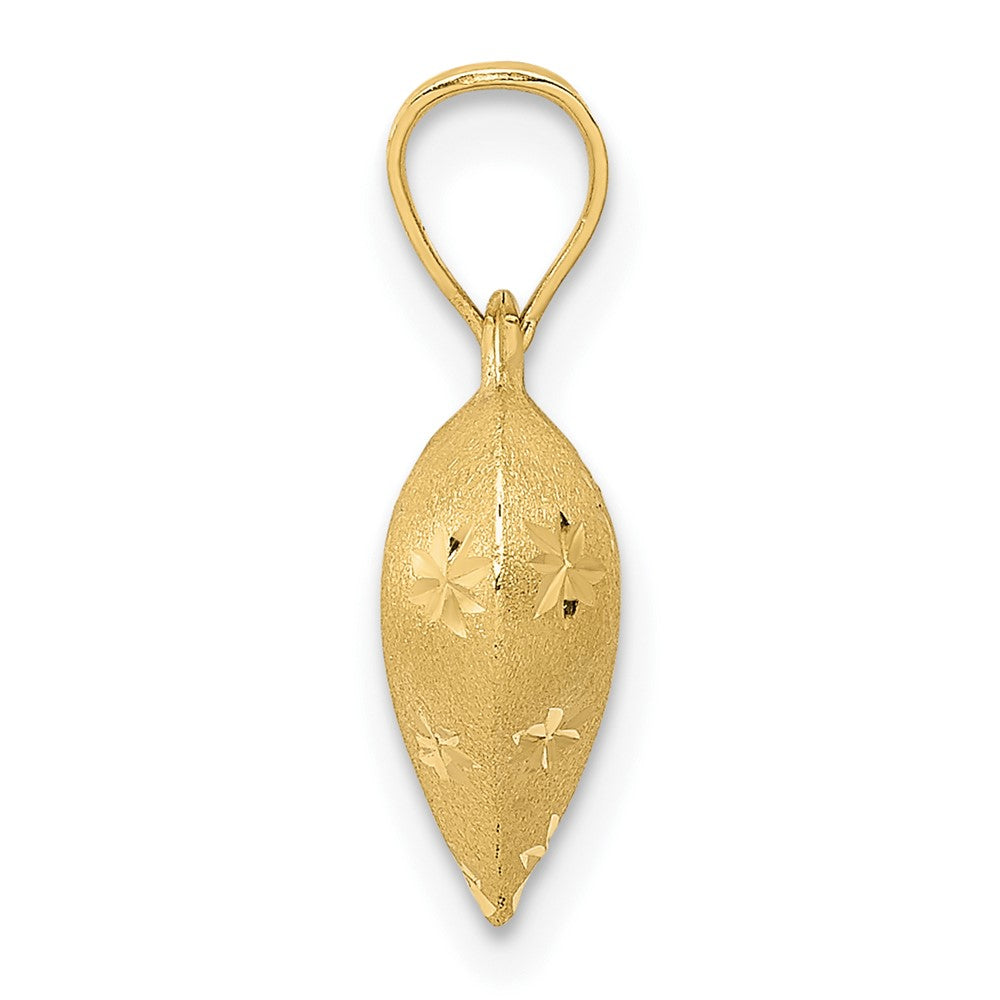 10K Yellow Gold 10K Polished & Satin D/C 3-D Puffed Heart Pendant