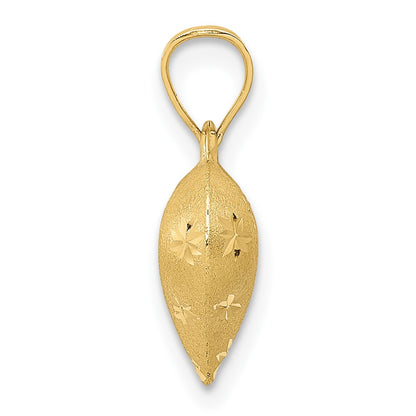 10K Yellow Gold 10K Polished & Satin D/C 3-D Puffed Heart Pendant