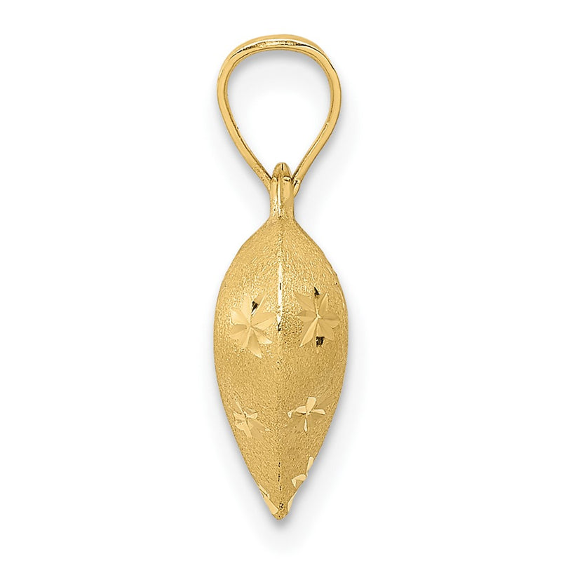 10K Yellow Gold 10K Polished & Satin D/C 3-D Puffed Heart Pendant