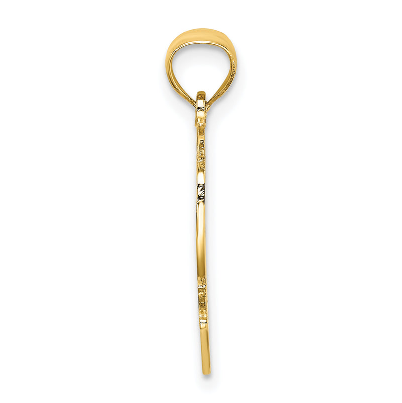 10K Yellow Gold Best Mom Heart Charm