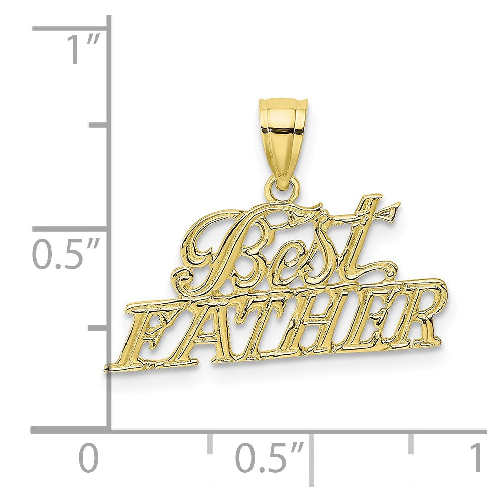 10K Yellow Gold 10K Best Father Pendant