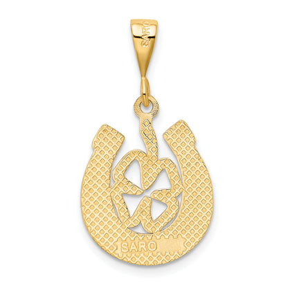 10K Yellow Gold Good Luck Clover Pendant