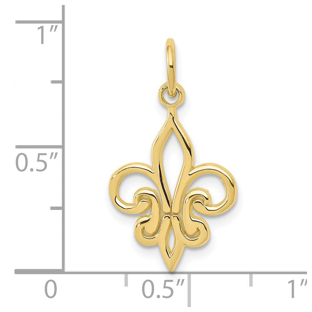 10K Yellow Gold Fleur De Lis Charm
