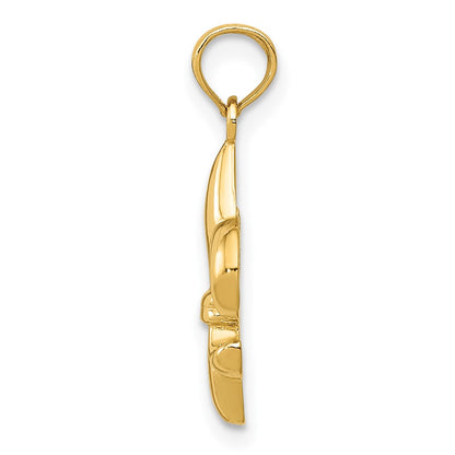 10K Yellow Gold Fleur De Lis Pendant