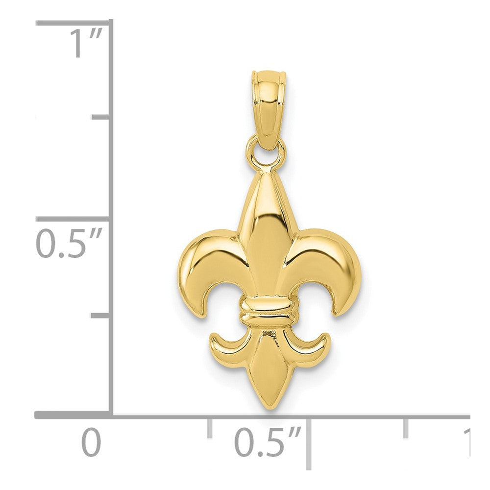 10K Yellow Gold Fleur De Lis Pendant