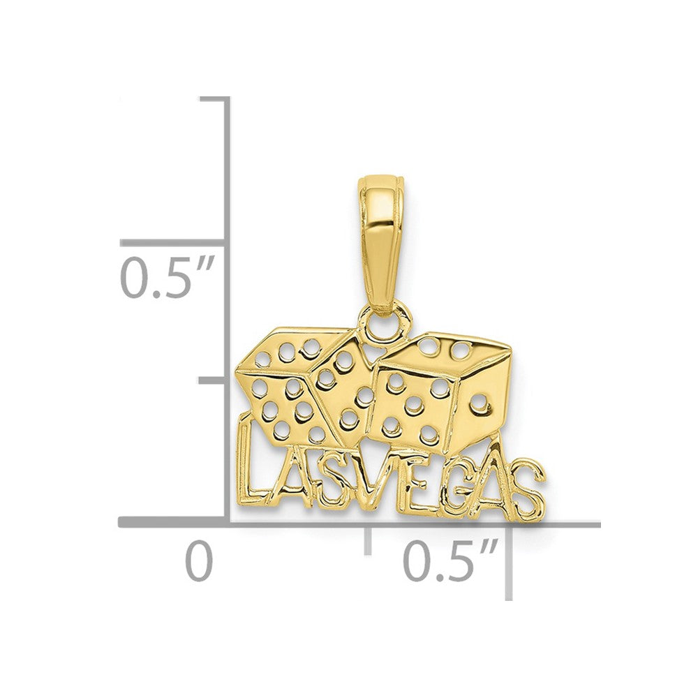 10K Yellow Gold Las Vegas W/Dice Pendant