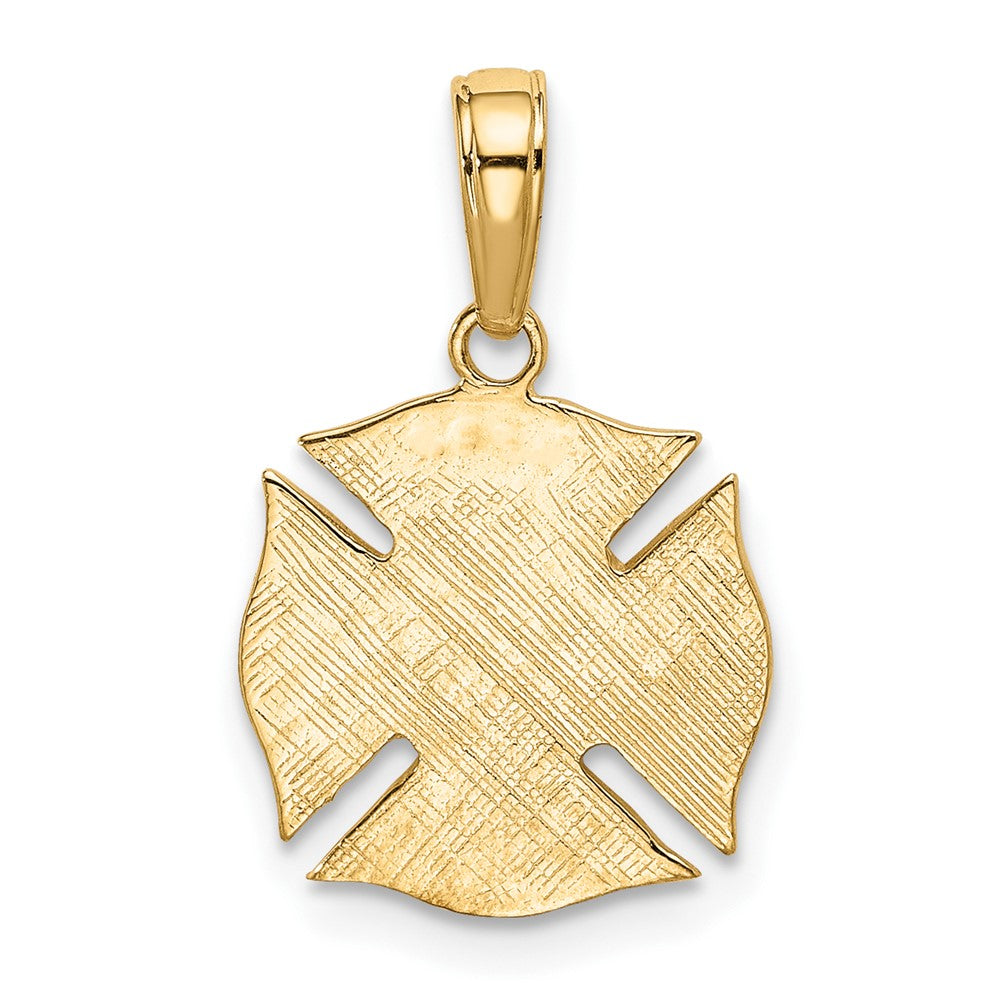 10K Yellow Gold Fire Dept Shield Pendant