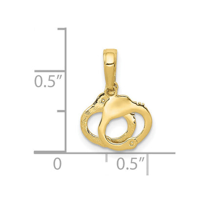 10K Yellow Gold 10K Handcuffs Pendant