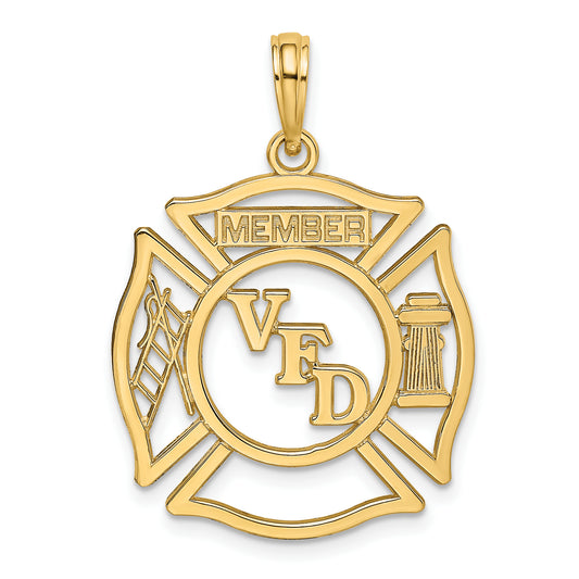 10K Yellow Gold Vfd Member Shield Charm
