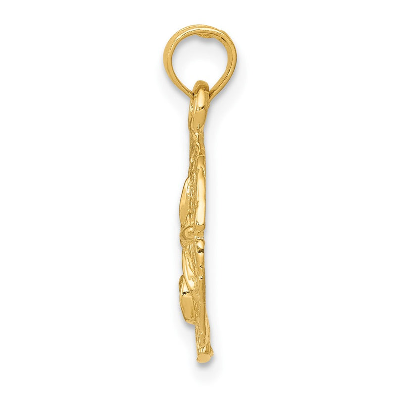 10K Yellow Gold Sand Dollar Pendant