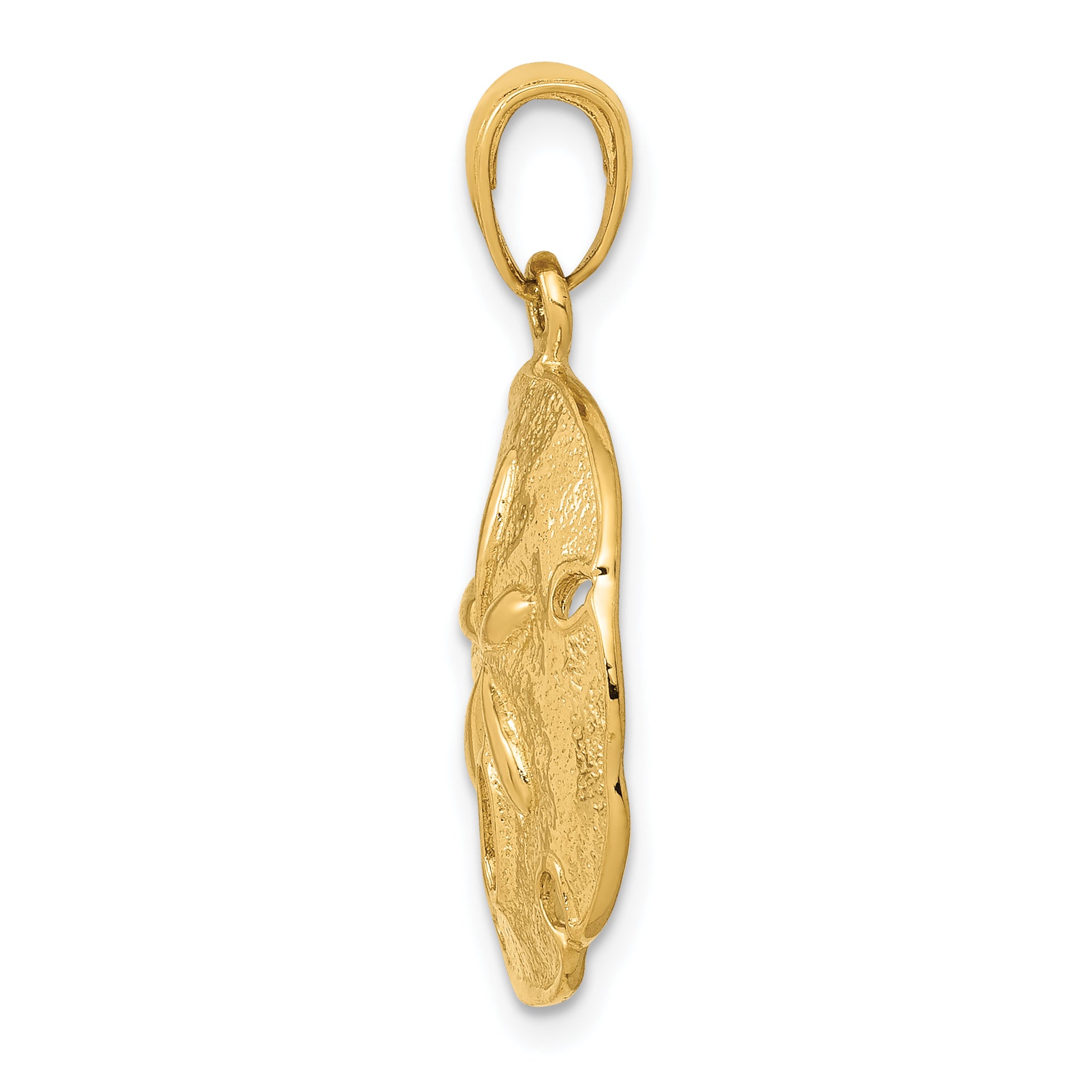 10K Yellow Gold Sand Dollar Pendant