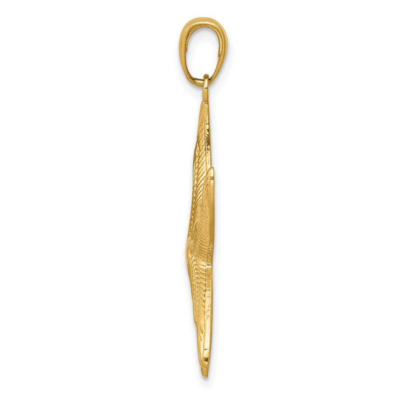 10K Yellow Gold 10K Diamond-Cut Starfish Pendant