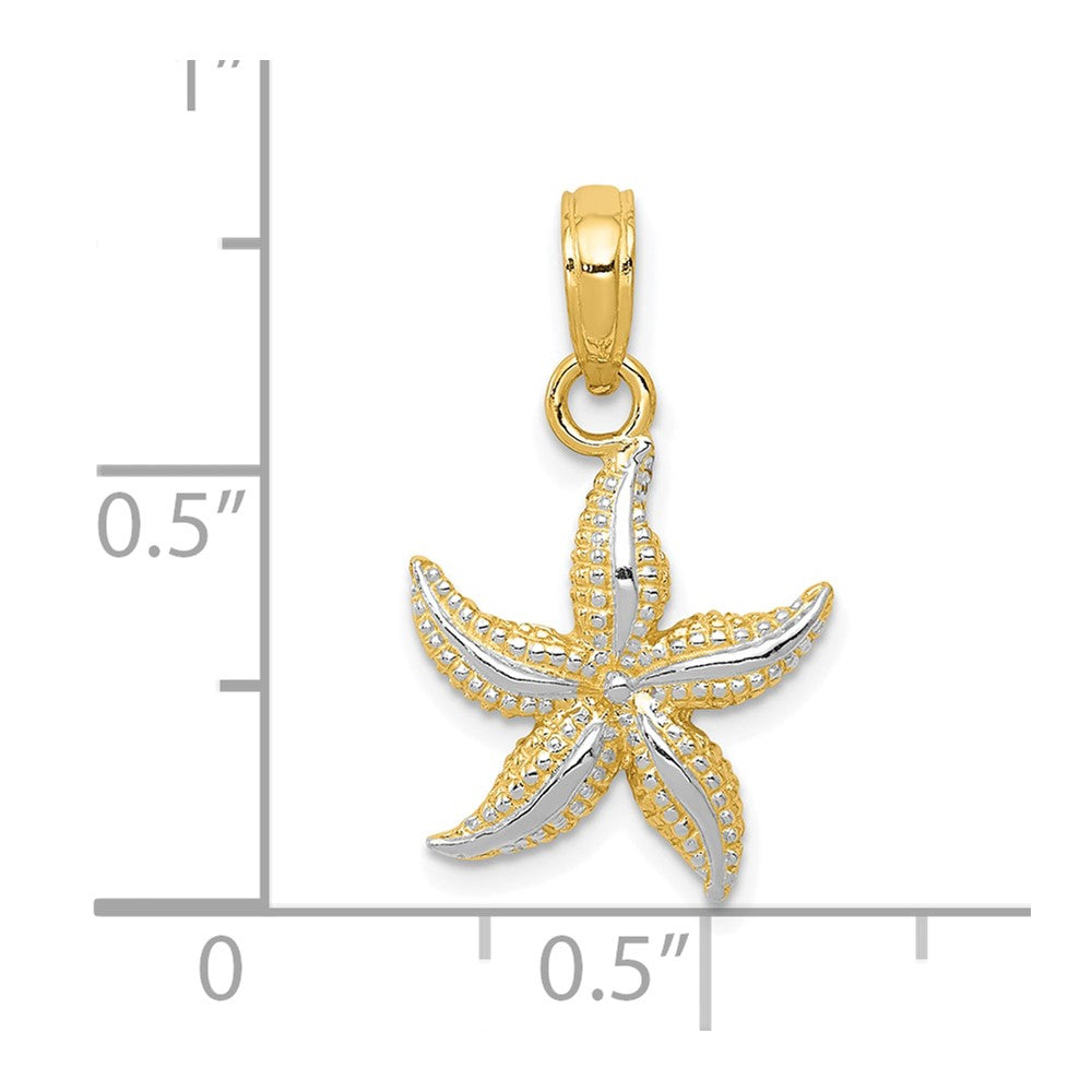 10K Yellow W/Rhodium 10K Starfish Charm