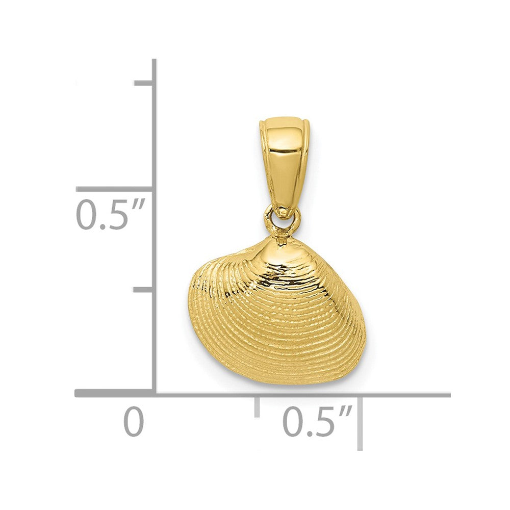 10K Yellow Gold 10K Small Clam Shell Pendant