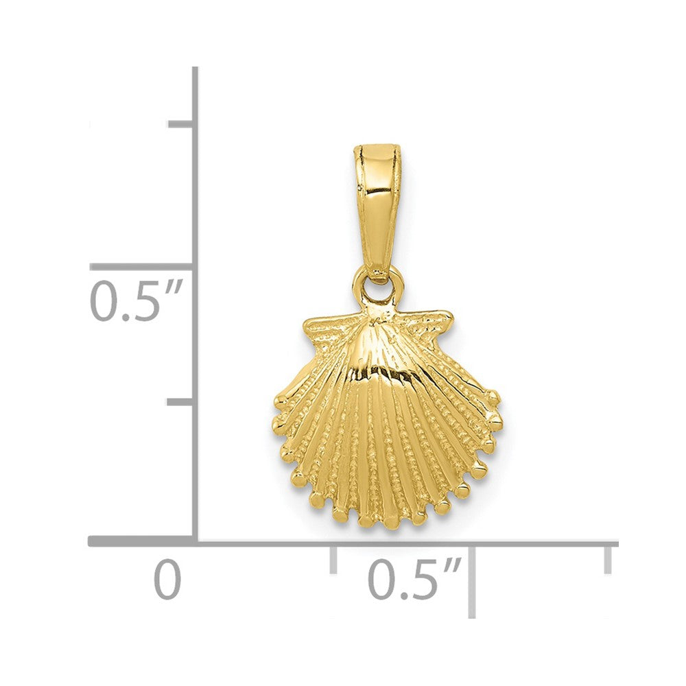 10K Yellow Gold Scallop Shell Pendant