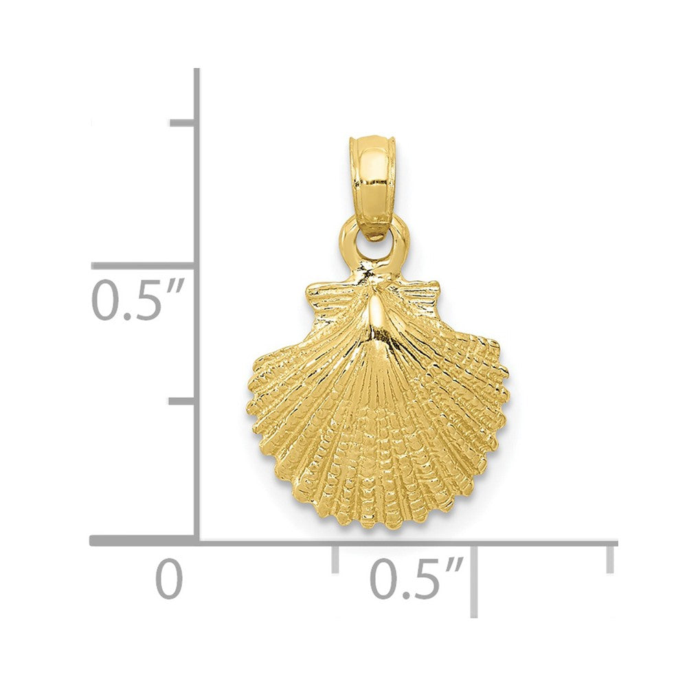 10K Yellow Gold Scallop Shell Pendant