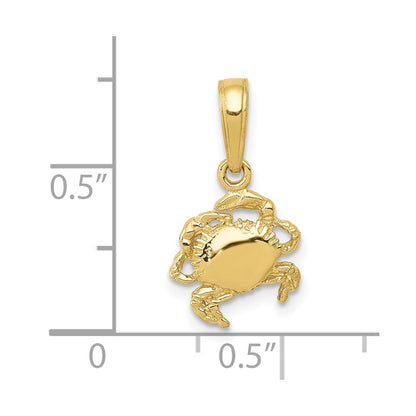 10K Yellow Gold Crab Pendant