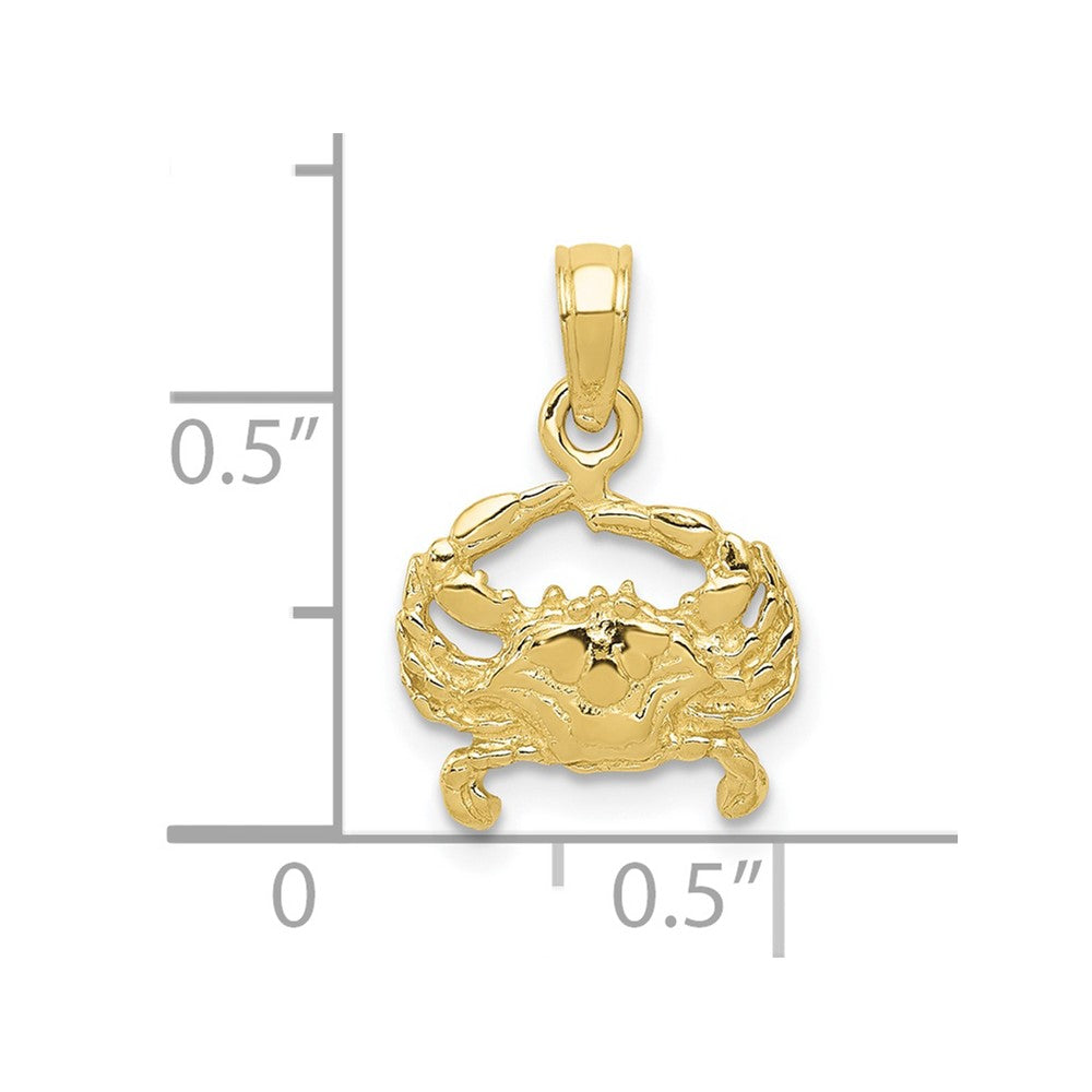 10K Yellow Gold Crab Pendant