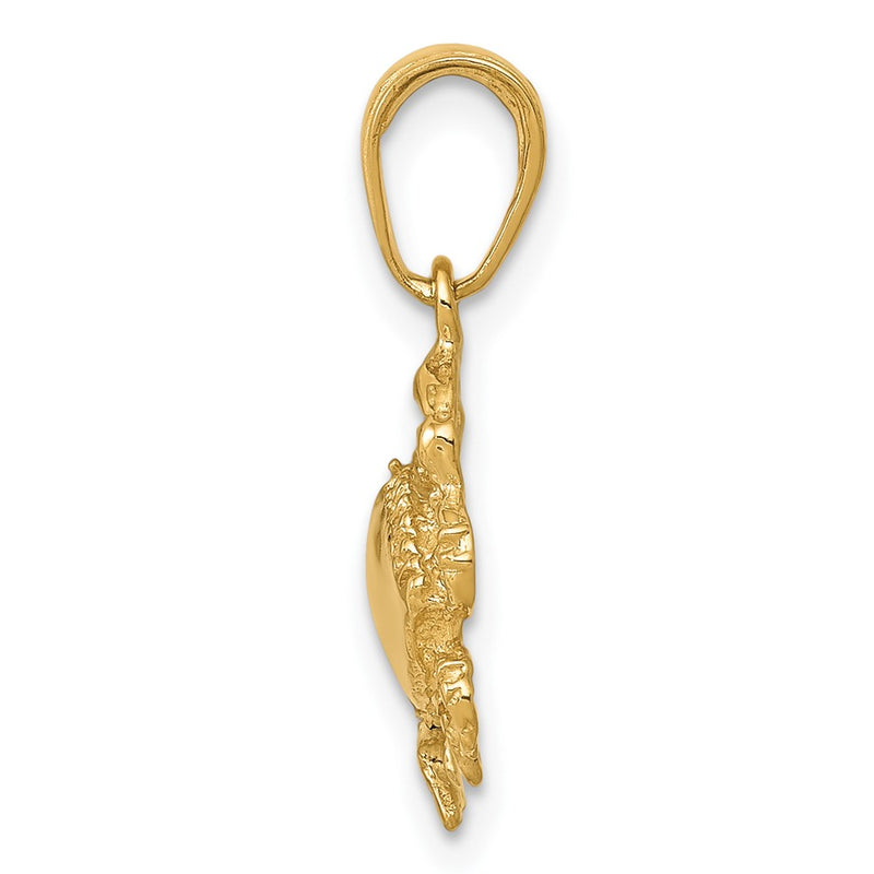 10K Yellow Gold Crab Charm