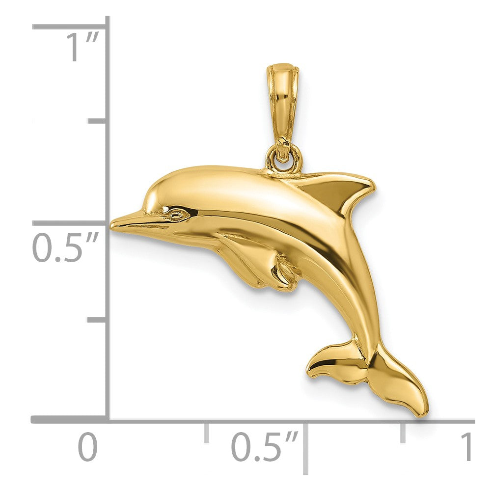10K Yellow Gold Dolphin Pendant