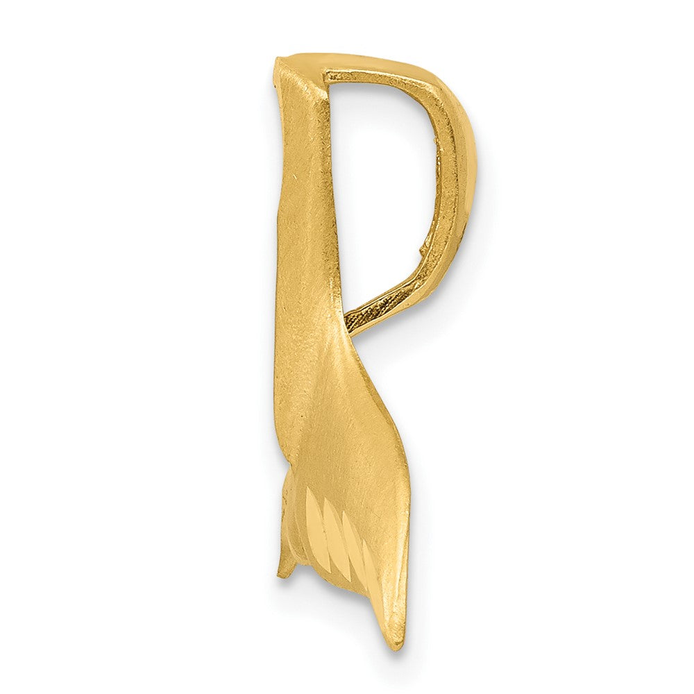 10K Yellow Gold 10K Diamond-Cut Whale Tail Slide