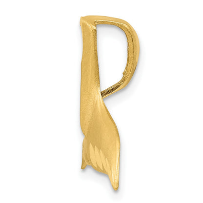 10K Yellow Gold 10K Diamond-Cut Whale Tail Slide
