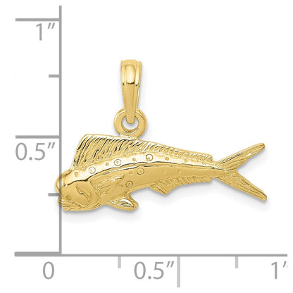 10K Yellow Gold Mahi Fish Pendant