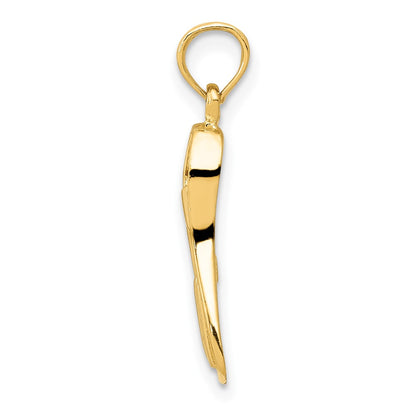 10K Yellow Gold 10K 3D Scuba Flipper Pendant
