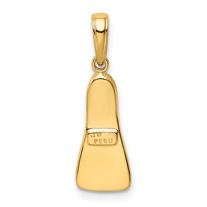 10K Yellow Gold 10K 3D Scuba Flipper Pendant