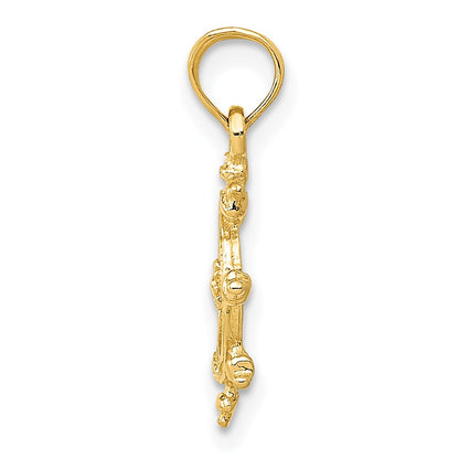 10K Yellow Gold 10K Ship Wheel Pendant