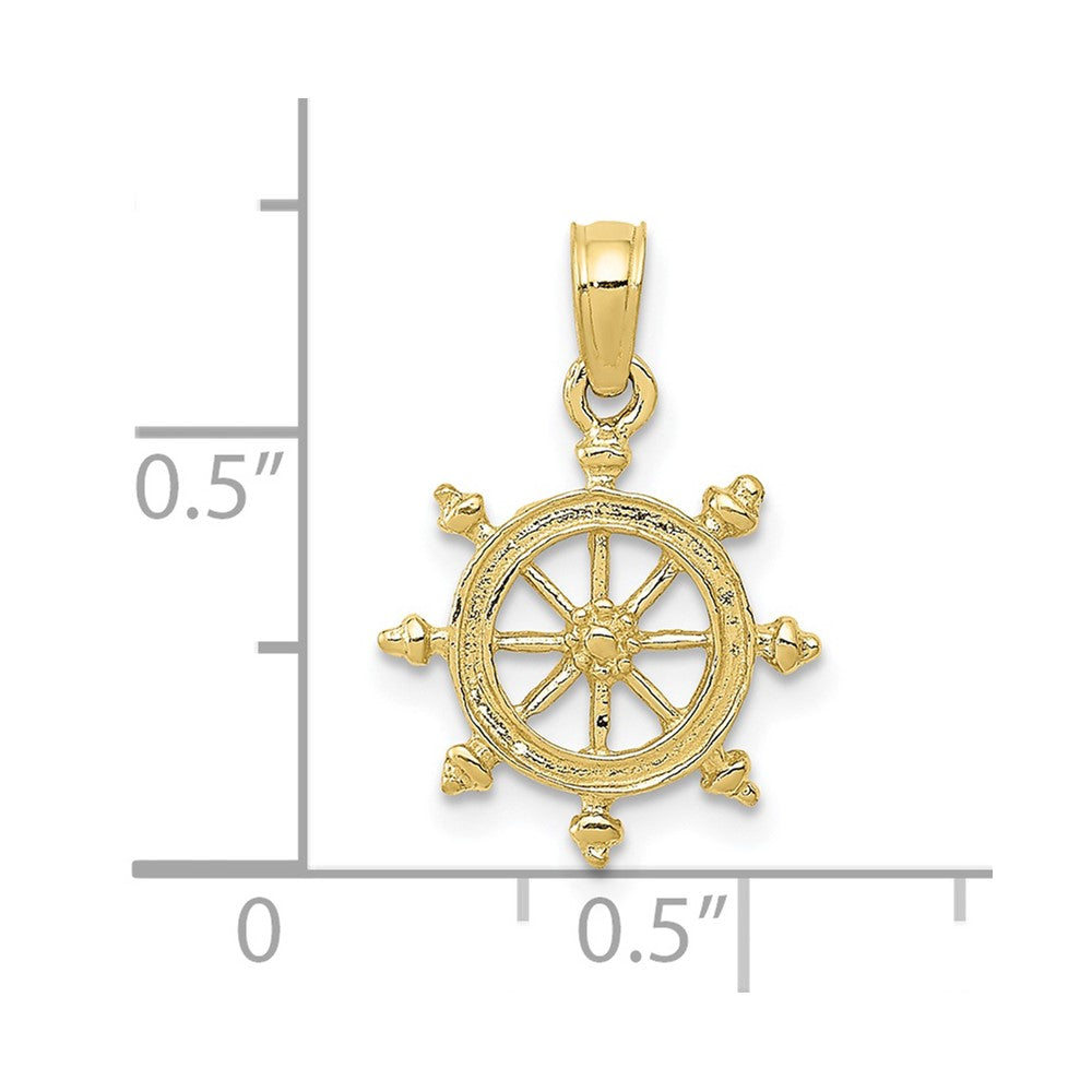 10K Yellow Gold 10K Ship Wheel Pendant