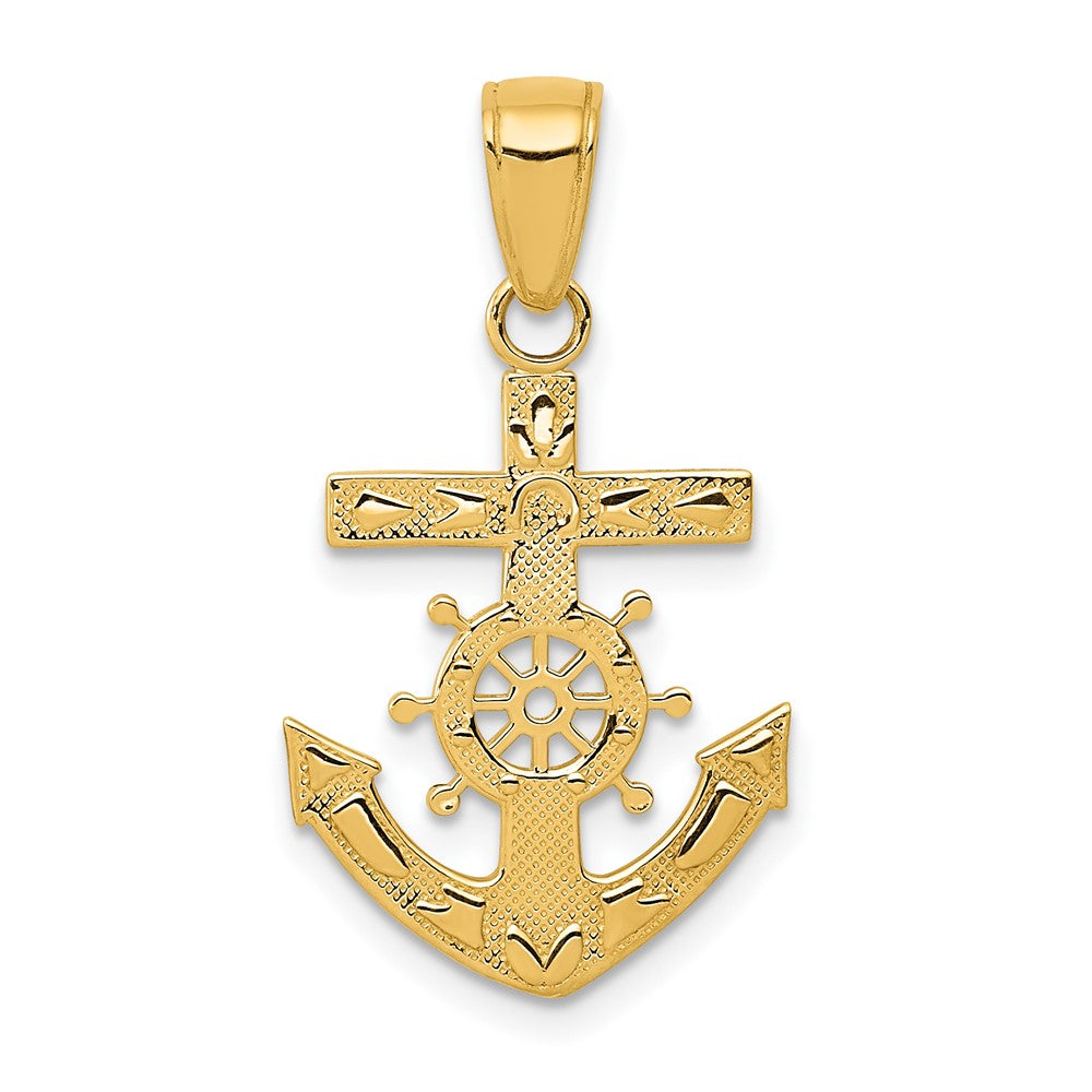 10K Yellow Gold Mariner'S Cross Pendant