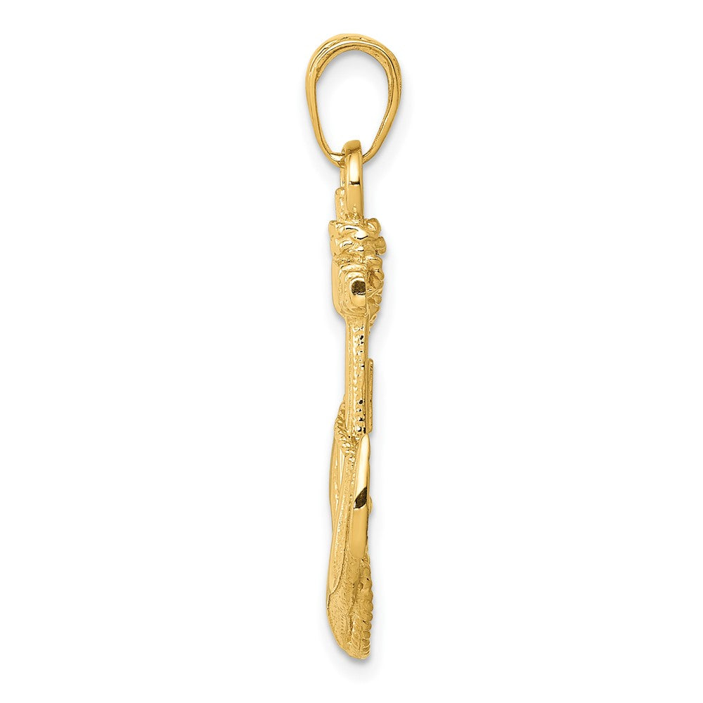 10K Yellow Gold 10K Anchor W/Rope Pendant