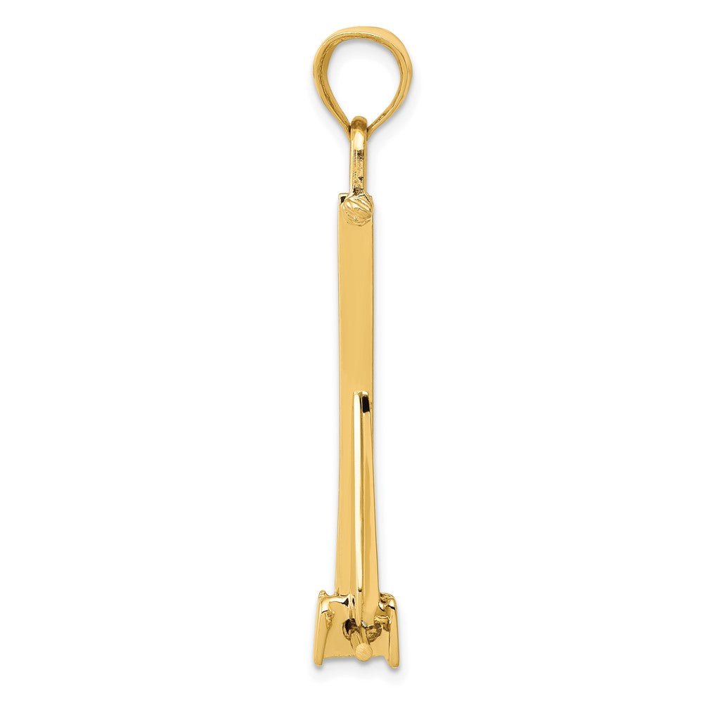 10K Yellow Gold 10K 3D Moveable Anchor Pendant